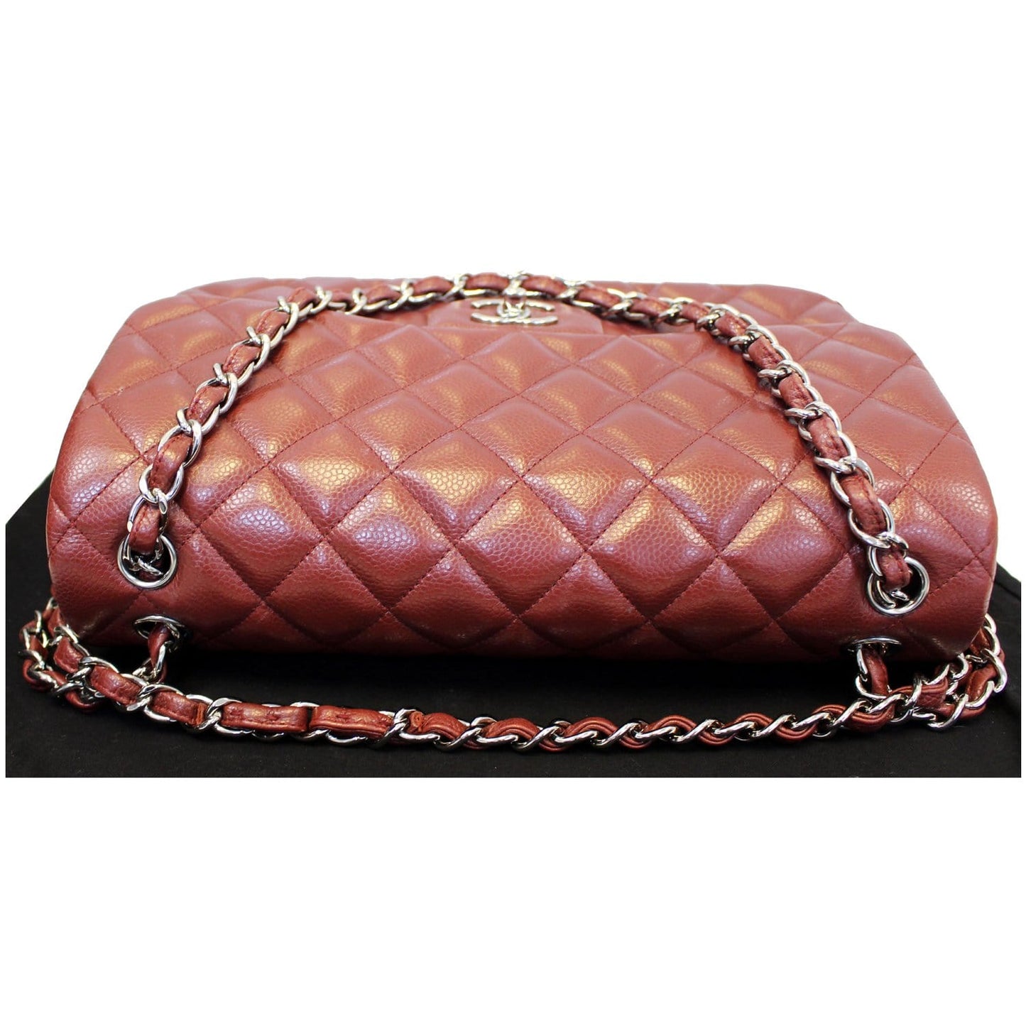 Chanel Jumbo Double Flap Caviar Quilted Shoulder bag Red