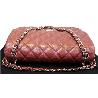 Chanel Jumbo Double Flap Caviar Quilted Shoulder bag Red