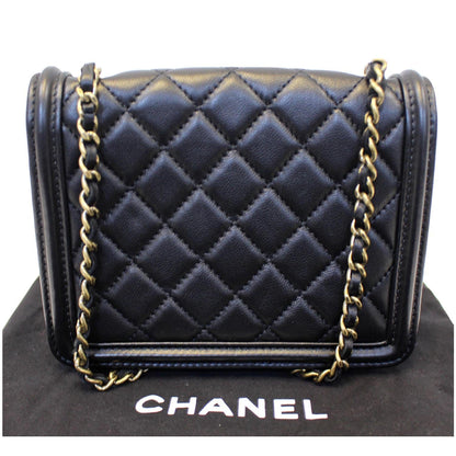CHANEL Boy Brick Flap Black Leather Shoulder Bag