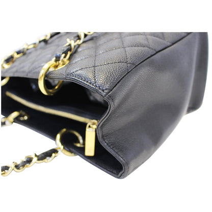 CHANEL Grand Shopping Caviar Leather Tote Bag Black