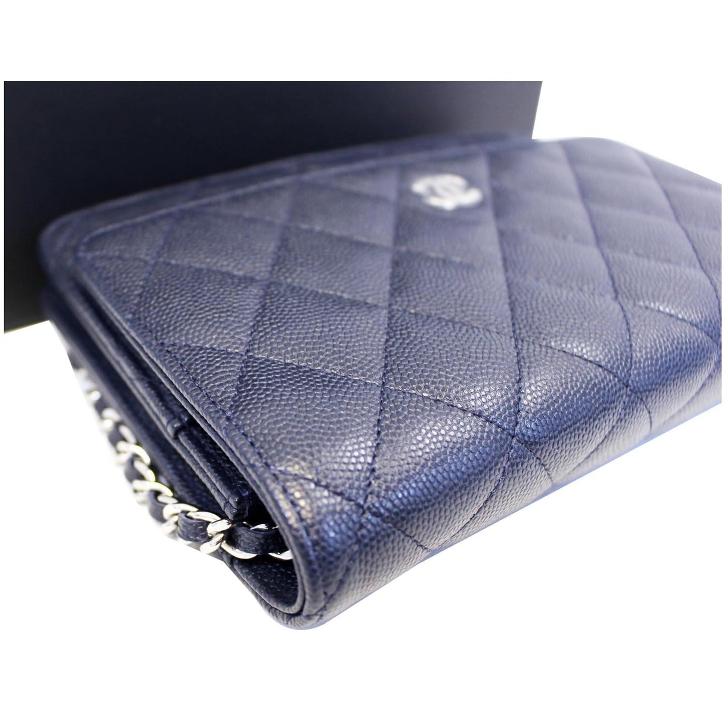 CHANEL Wallet On Chain WOC Clutch Crossbody Bag Navy