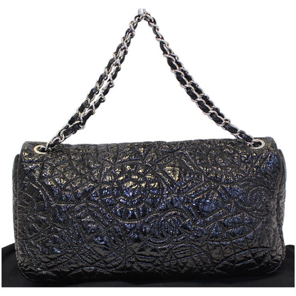 CHANEL Quilted Pattern Jumbo Single Flap Bag Black