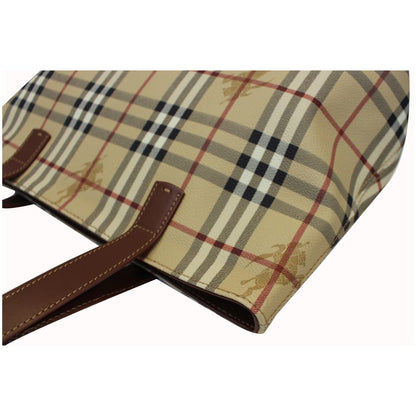 BURBERRY Haymarket Check Canvas Tote Bag Multicolor