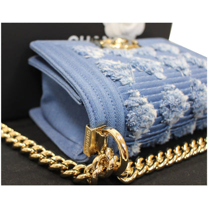CHANEL Boy The 27th Mini Denim Shoulder Bag Blue