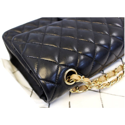 CHANEL Classic Jumbo Quilted Lambskin Leather Double Flap Shoulder Bag