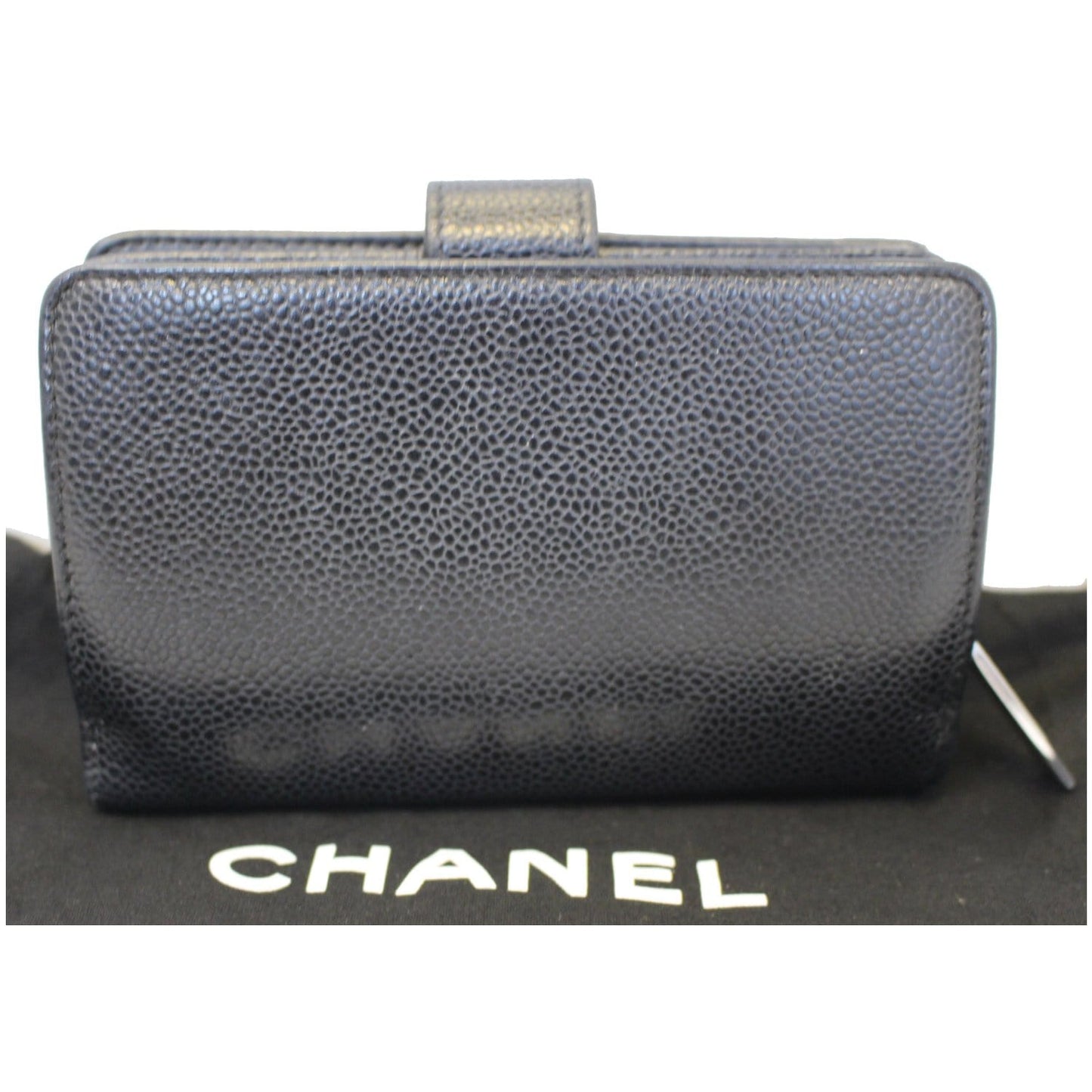 CHANEL CC Caviar Leather Bifold Wallet Black