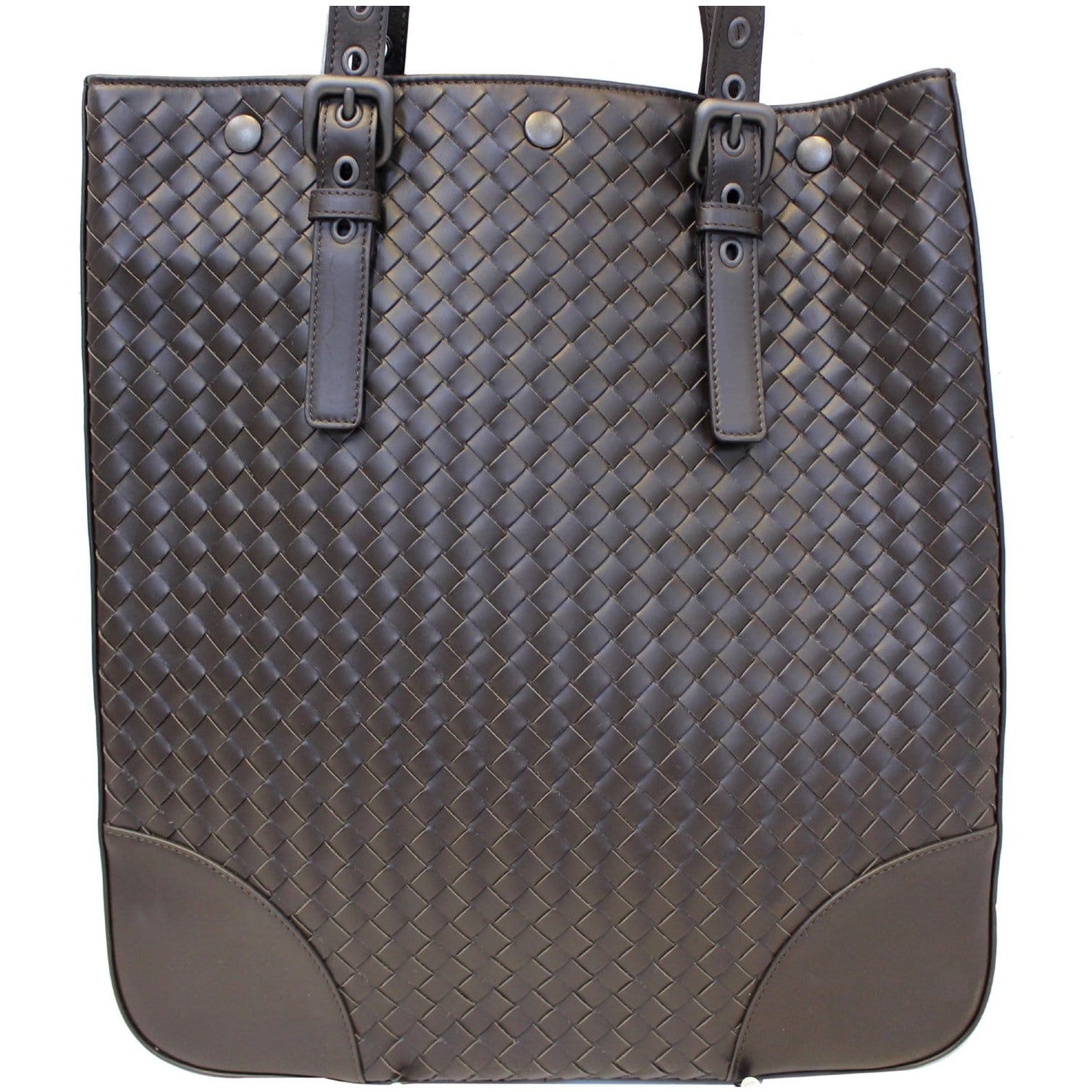 BOTTEGA VENETA Ebano Intrecciato Nappa Leather Tote Bag Dark Brown