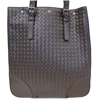 BOTTEGA VENETA Ebano Intrecciato Nappa Leather Tote Bag Dark Brown