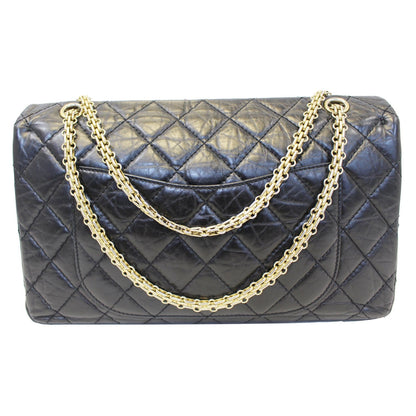 CHANEL 2.55 Reissue Calfskin Leather Flap Shoulder Bag Black