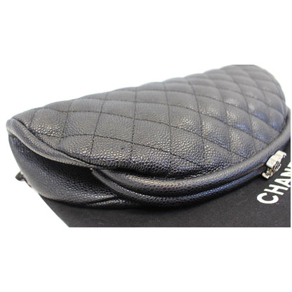 CHANEL Timeless Caviar Quilted Leather Clutch Black