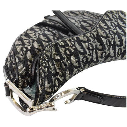 CHRISTIAN DIOR Saddle Oblique Jacquard Shoulder Bag Black - 15% OFF