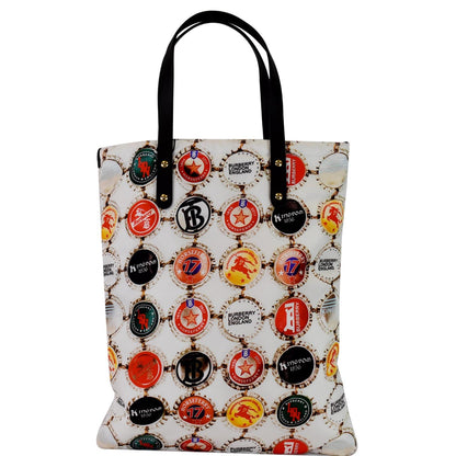 BURBERRY Flat Printed Large Nylon Tote Bag White Multi - 20% OFF