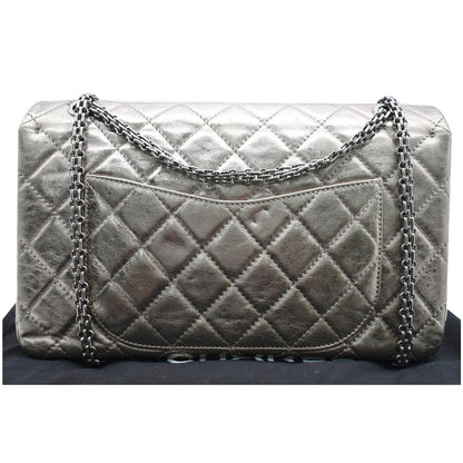 CHANEL 2.55 Reissue Aged Calfskin Leather Shoulder Bag Metallic Gold
