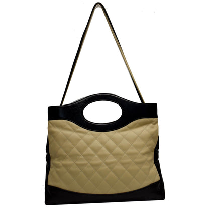 CHANEL Large 31 Shopping Calfskin Leather Shoulder Bag Beige