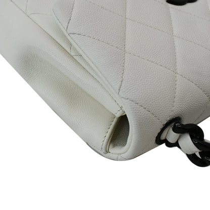 CHANEL My Everything Caviar Quilted Leather Flap Shoulder Bag White