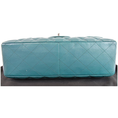 CHANEL Jumbo Classic Single Flap Lambskin Crossbody Bag Teal
