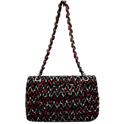 CHANEL Flap Tweed Fabric Shoulder Bag Multicolor