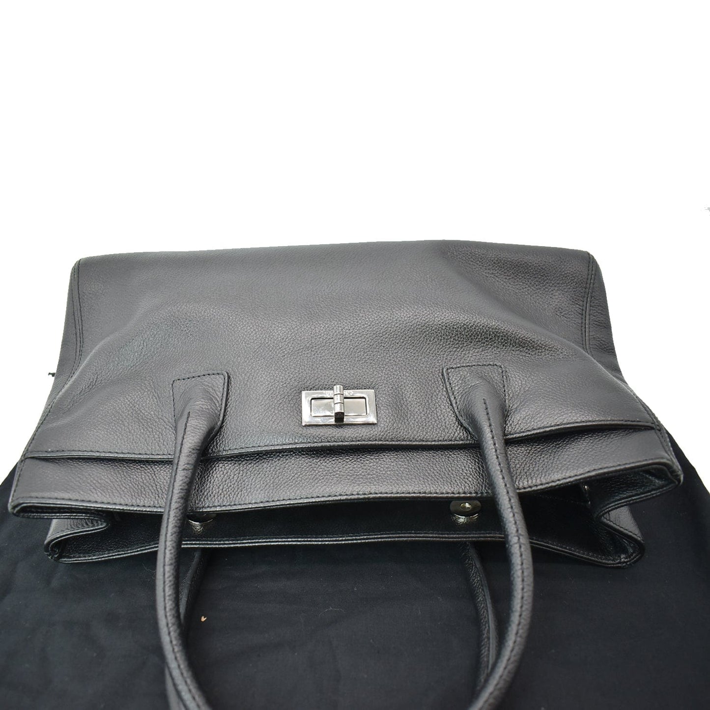 CHANEL Reissue Cerf Executive East West Leather Tote Bag Black