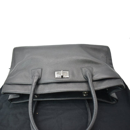 CHANEL Reissue Cerf Executive East West Leather Tote Bag Black