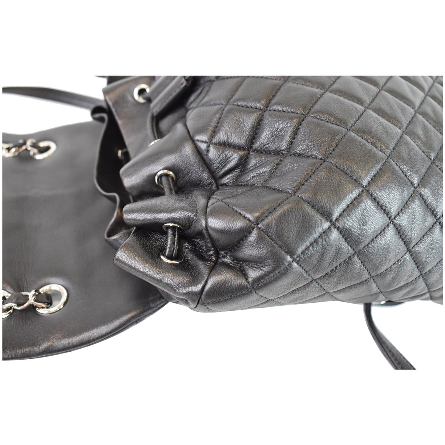 CHANEL Small Urban Spirit Quilted Lambskin Backpack Bag Black