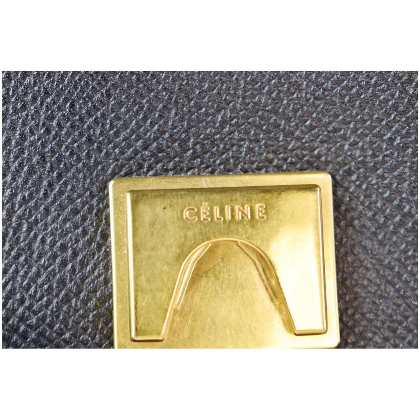 CELINE Micro Belt Grained Calfskin 2Way Shoulder Bag Black