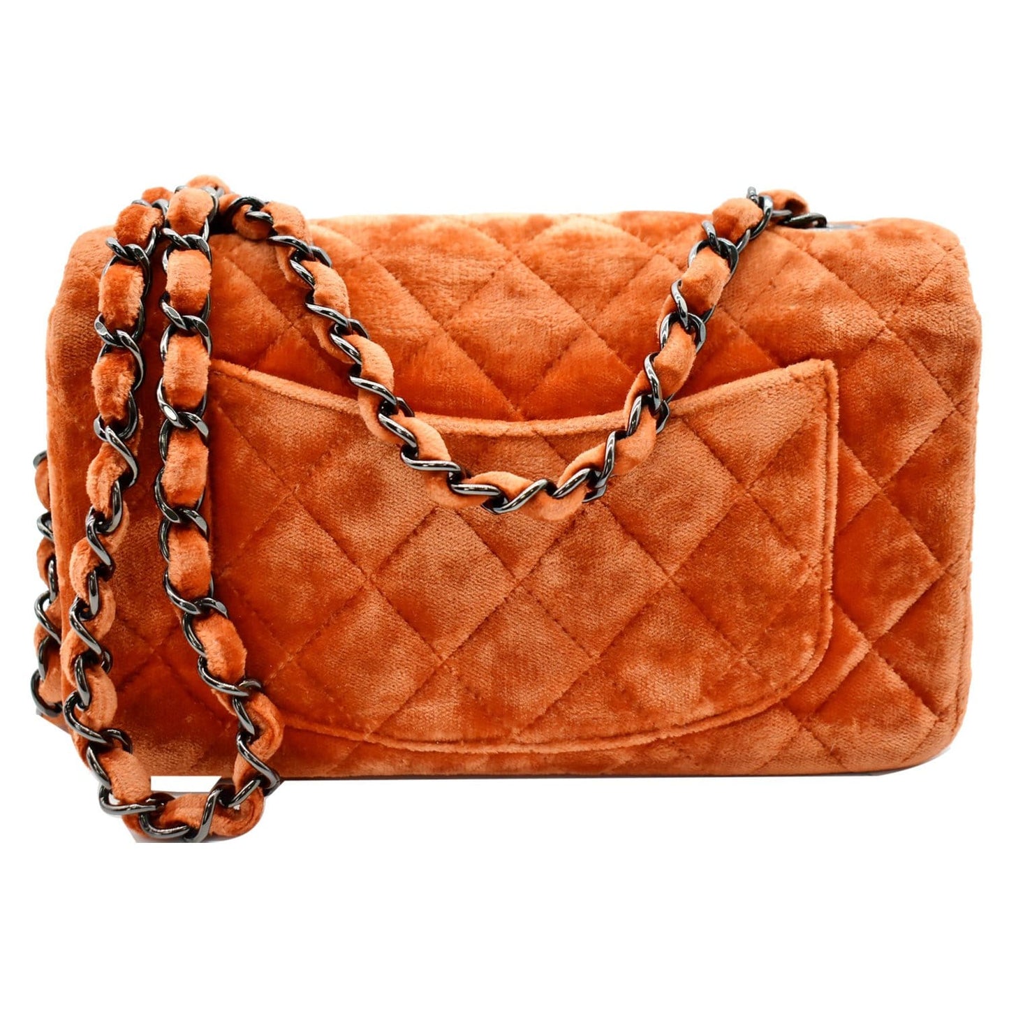 CHANEL Small Flap Quilted Velvet Crossbody Bag Coral - 25% OFF