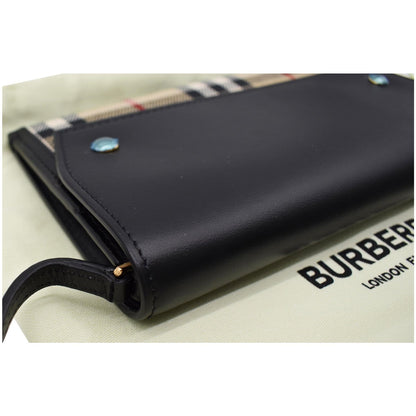 BURBERRY Vintage Check Leather Phone Case Clutch Bag Archive Beige