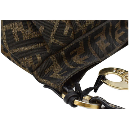 FENDI Mini Chef Zucca Jacquard Hobo Bag Brown