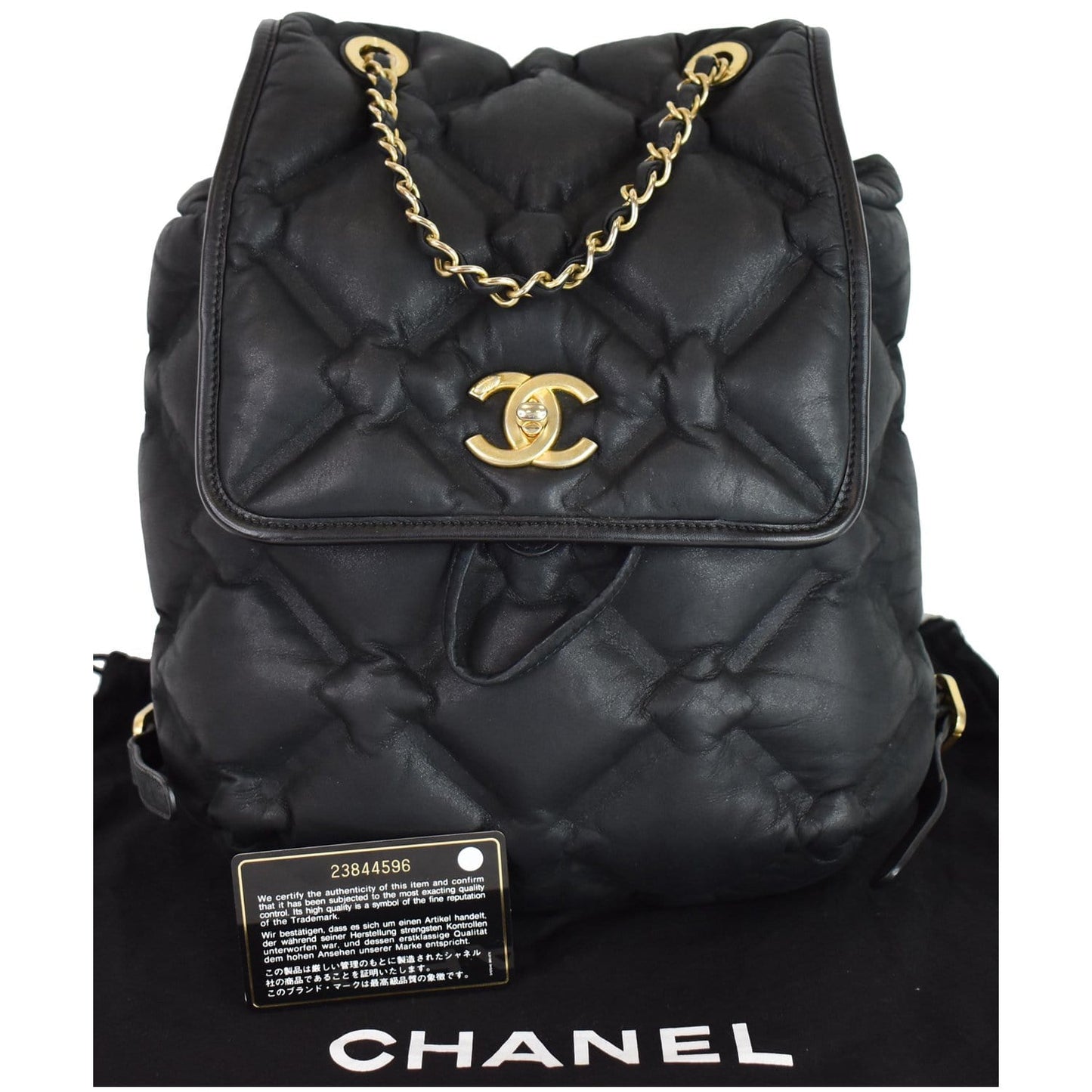 CHANEL Chesterfield Quilted Calfskin Backpack Black