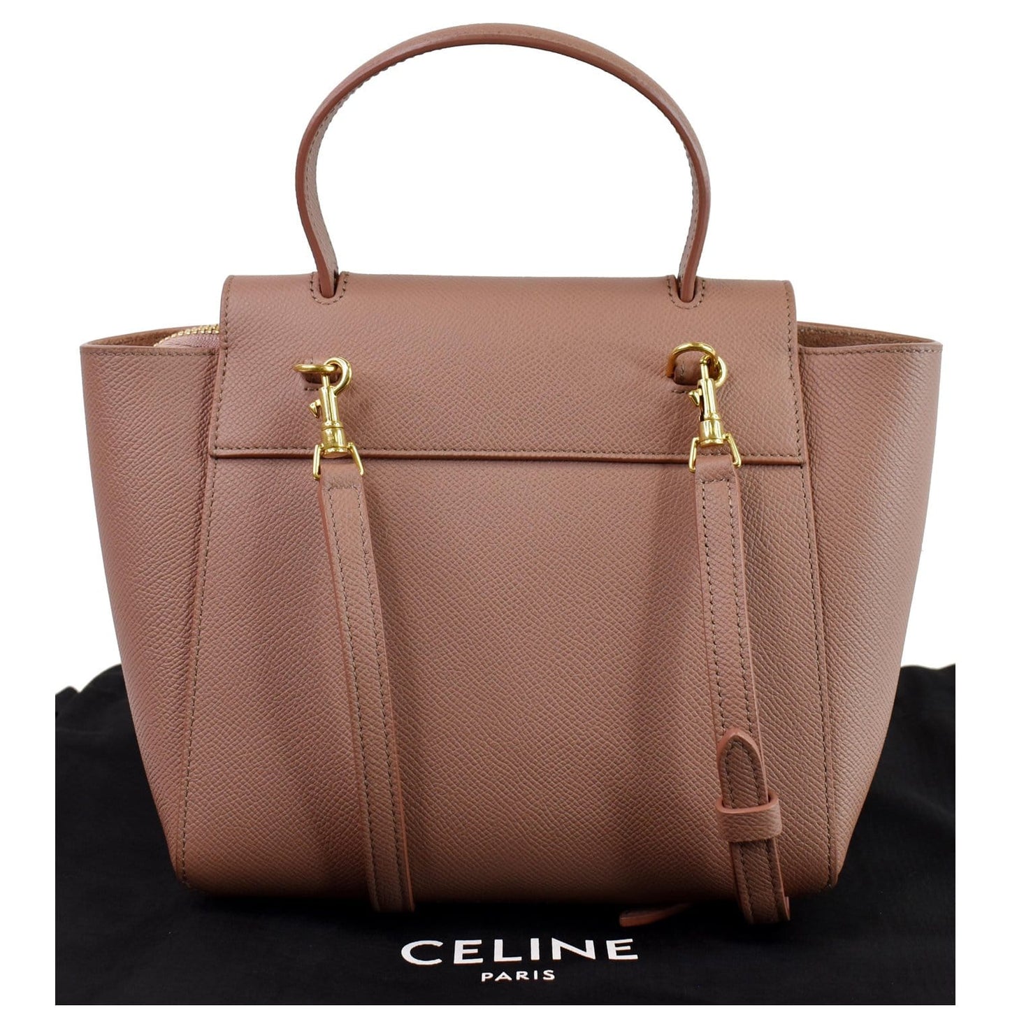 CELINE Nano Belt Grained Calfskin 2Way Shoulder Bag Light Pink