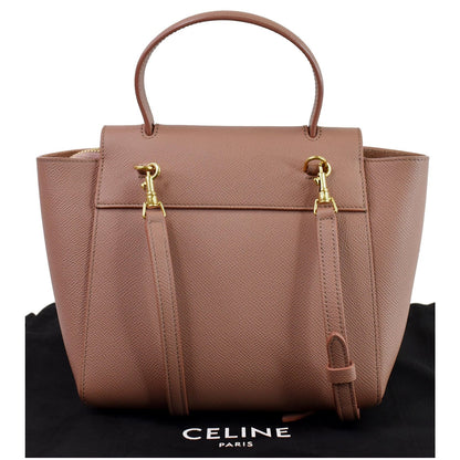 CELINE Nano Belt Grained Calfskin 2Way Shoulder Bag Light Pink
