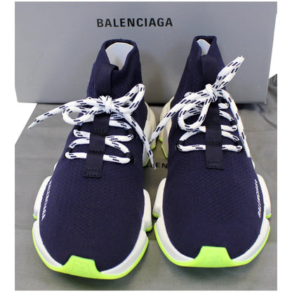 BALENCIAGA Mid Speed Lace-up Sneakers Blue US 9