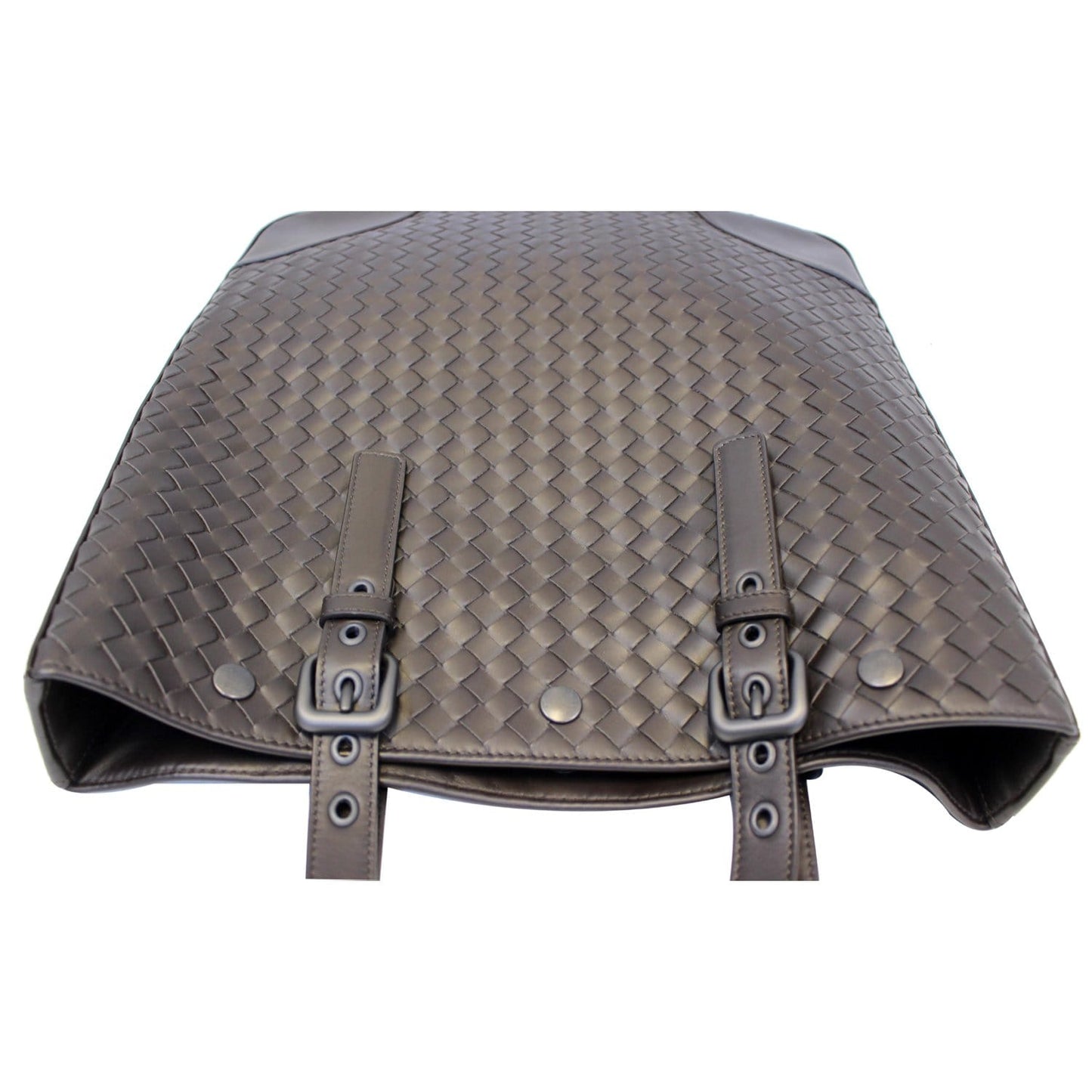 BOTTEGA VENETA Ebano Intrecciato Nappa Leather Tote Bag Dark Brown