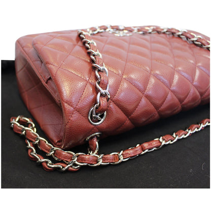 Chanel Jumbo Double Flap Caviar Quilted Shoulder bag Red