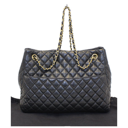 CHANEL Large Shopping Flap Shoulder Bag Black