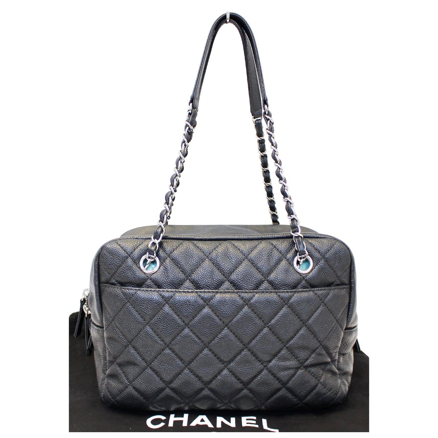 CHANEL Camera Case Quilted Caviar Leather Medium Flap Shoulder Bag