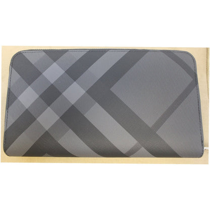 BURBERRY London Check Ziparound Wallet Grey Black