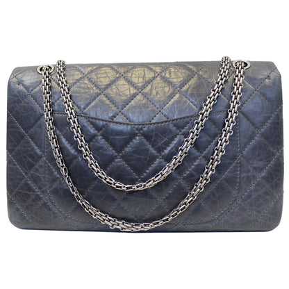 CHANEL 2.55 Reissue Mademoiselle Lock Calfskin Leather Shoulder Bag Grey