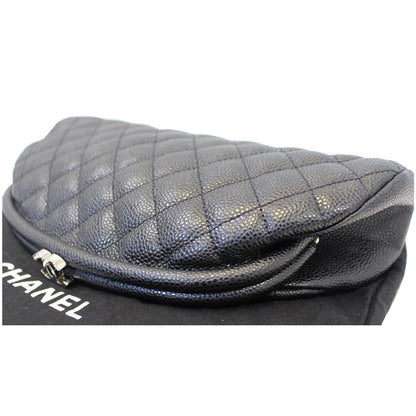 CHANEL Timeless Caviar Quilted Leather Clutch Black