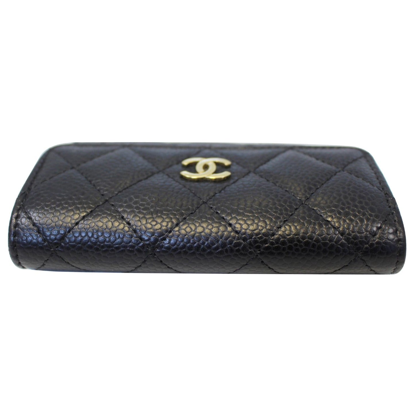 CHANEL Flap Caviar Leather Card Holder Black