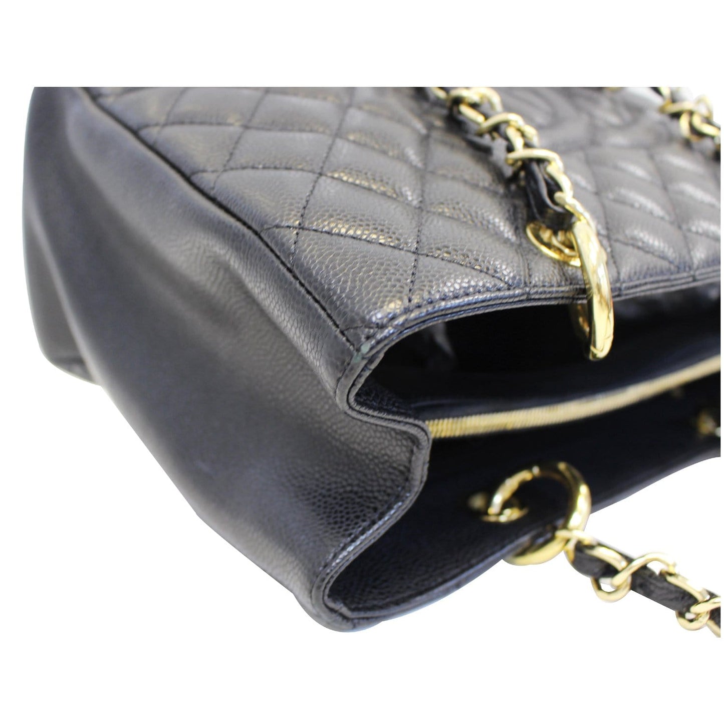 CHANEL Grand Shopping Caviar Leather Tote Bag Black