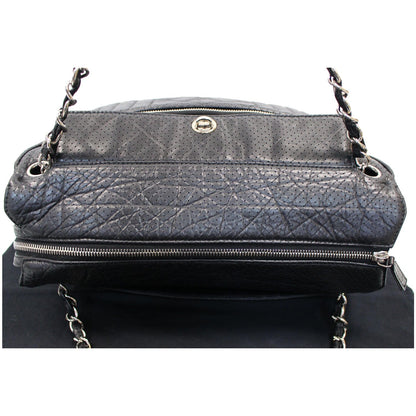 CHANEL Calfskin Perforated 50's Bowler Bag Black