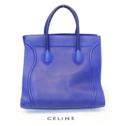 CELINE Phantom Luggage Medium Leather Tote Bag Blue
