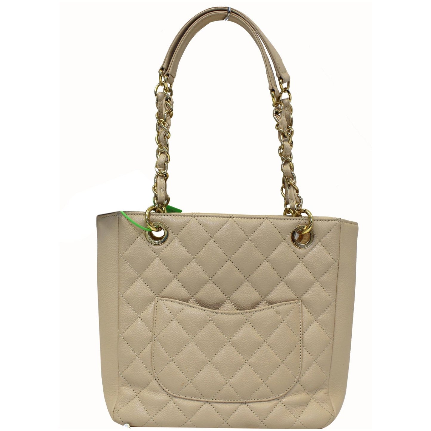 CHANEL PST Caviar Leather Petit Shopping Tote Bag Beige