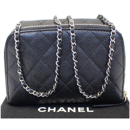 CHANEL Classic Mini Flap Quilted Lambskin Crossbody Bag Black