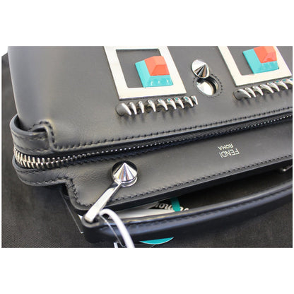 FENDI DotCom Faces Click Top Handle Embellished Leather Shoulder Handbag - Last Call