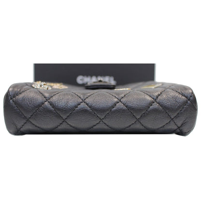 CHANEL Reissue Lucky Charm Quilted Leather Chain Crossbody Clutch Bag Black