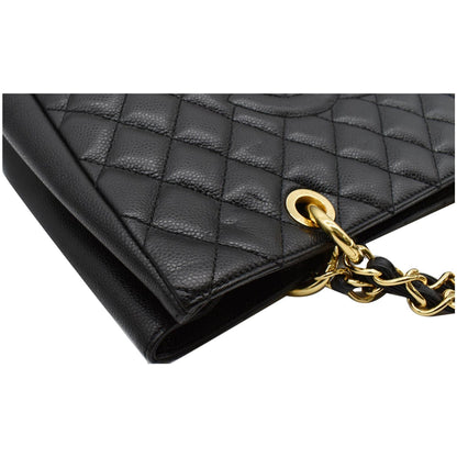 CHANEL Grand Shopping GST Caviar Leather Tote Bag Black