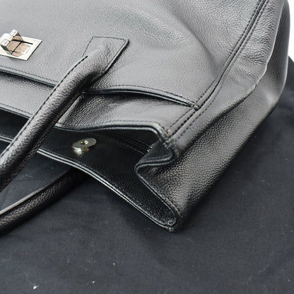 CHANEL Reissue Cerf Executive East West Leather Tote Bag Black