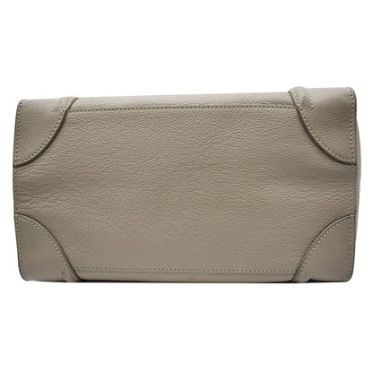 CELINE Drummed Mini Luggage Calfskin Leather Tote Bag Dune